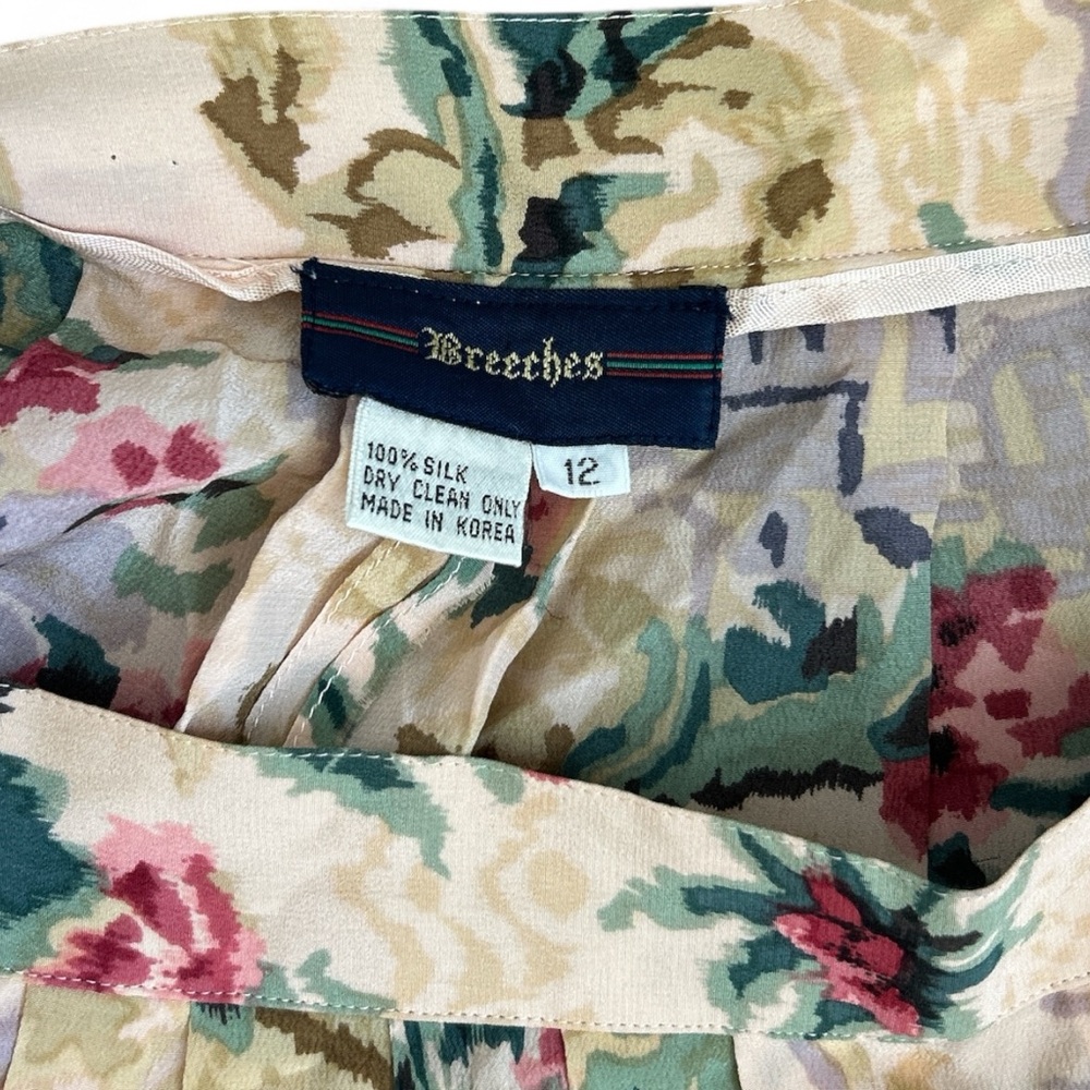 Breeches Skirt Silk Paisley Print Maxi Boho Cottagecore Pleated. - Picture 4 of 4